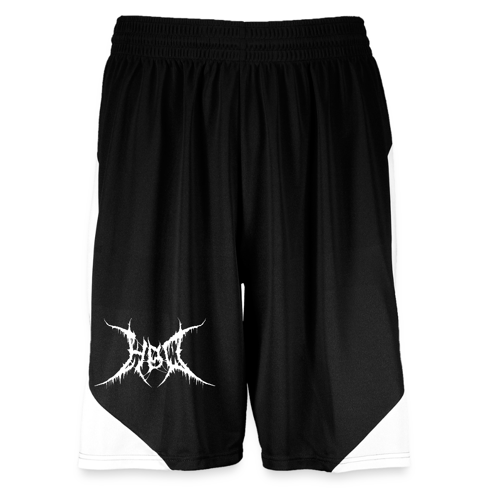 HBD Logo Augusta Adult Step-Back Basketball Shorts - black/white