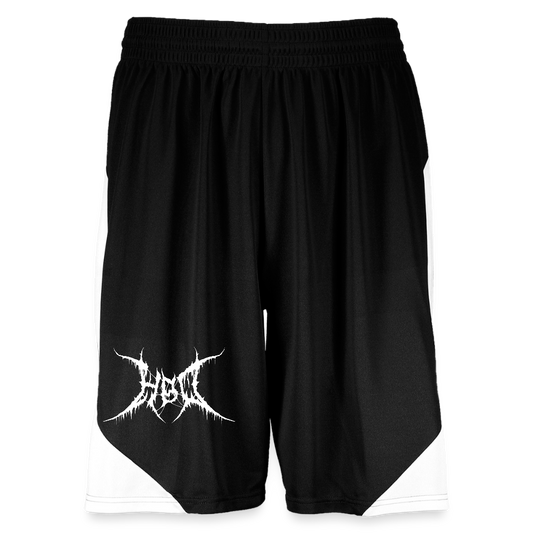 HBD Logo Augusta Adult Step-Back Basketball Shorts - black/white