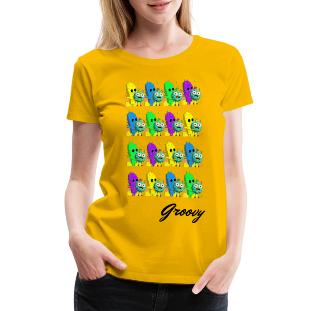 Groovy by Hoppy Boy Designs Women’s Premium T-Shirt - sun yellow