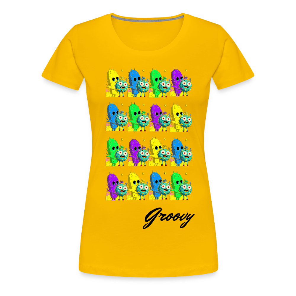Groovy by Hoppy Boy Designs Women’s Premium T-Shirt - sun yellow