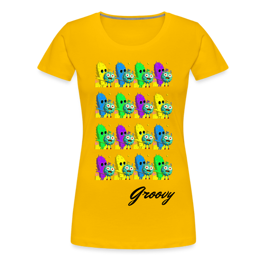 Groovy by Hoppy Boy Designs Women’s Premium T-Shirt - sun yellow