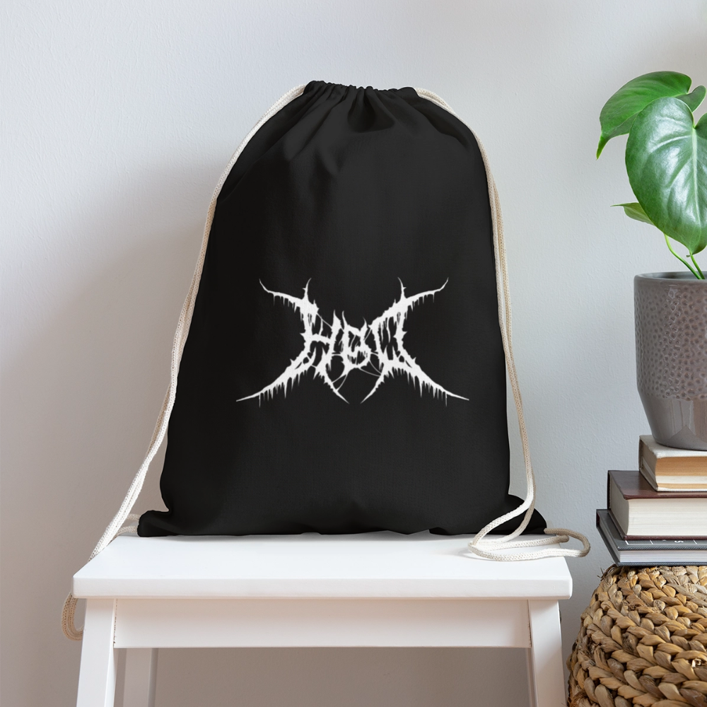 HBD Logo Cotton Drawstring Bag - black