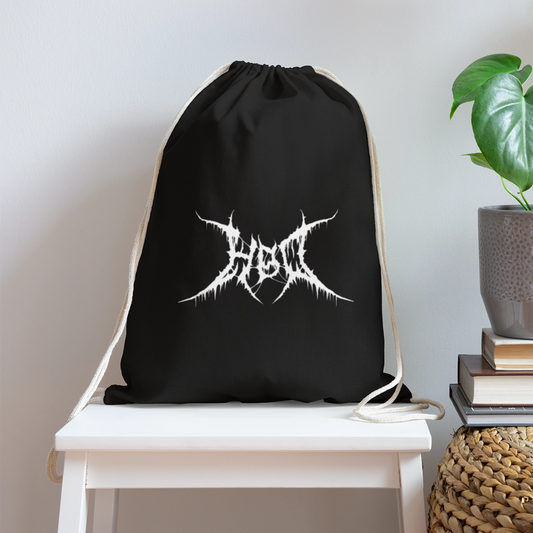 HBD Logo Cotton Drawstring Bag - black