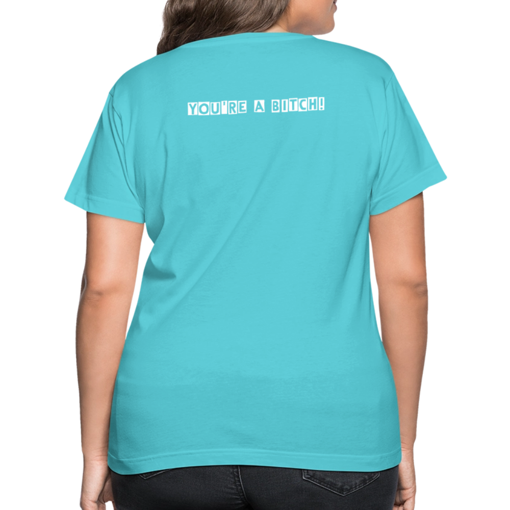 Hey Linda... by Hoppy Boy Designs Women's V-Neck T-Shirt - aqua