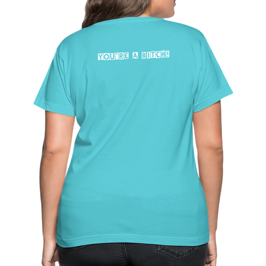 Hey Linda... by Hoppy Boy Designs Women's V-Neck T-Shirt - aqua