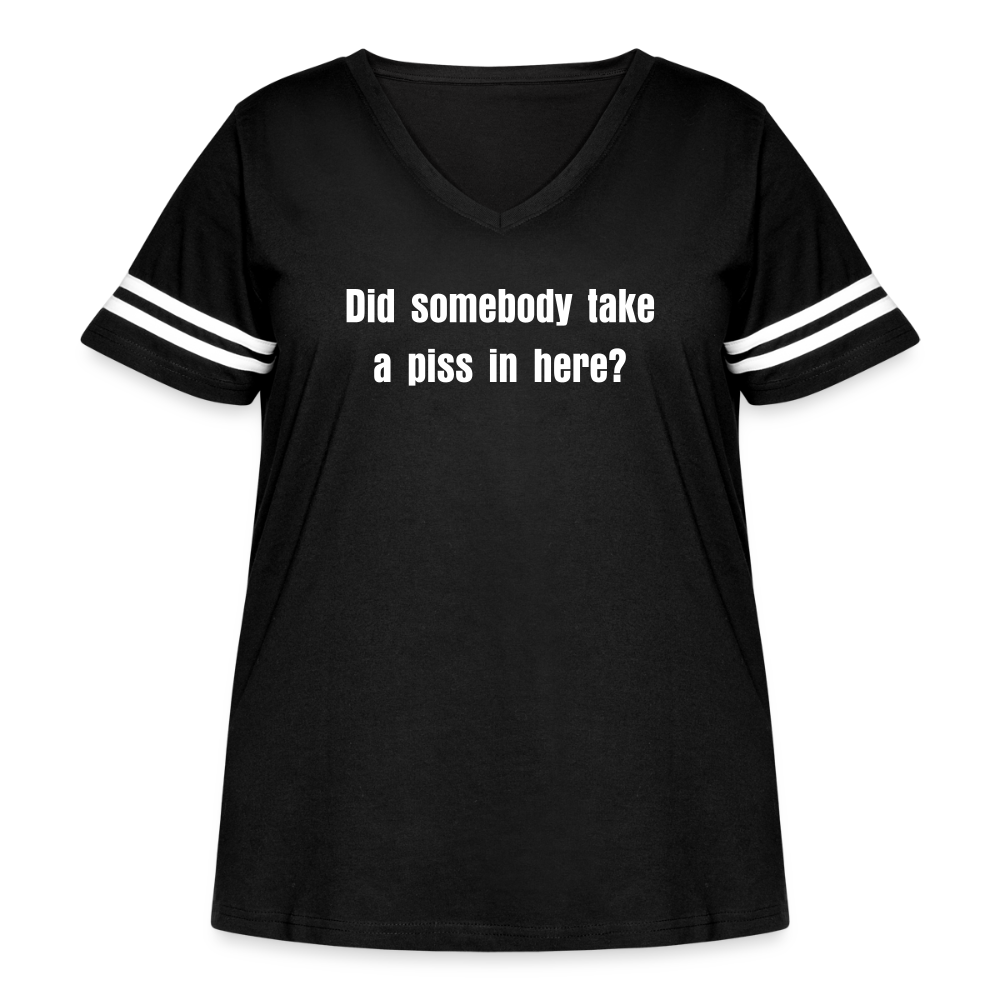 It Was Me... by Hoppy Boy Designs Women's Curvy Vintage Sport T-Shirt - black/white