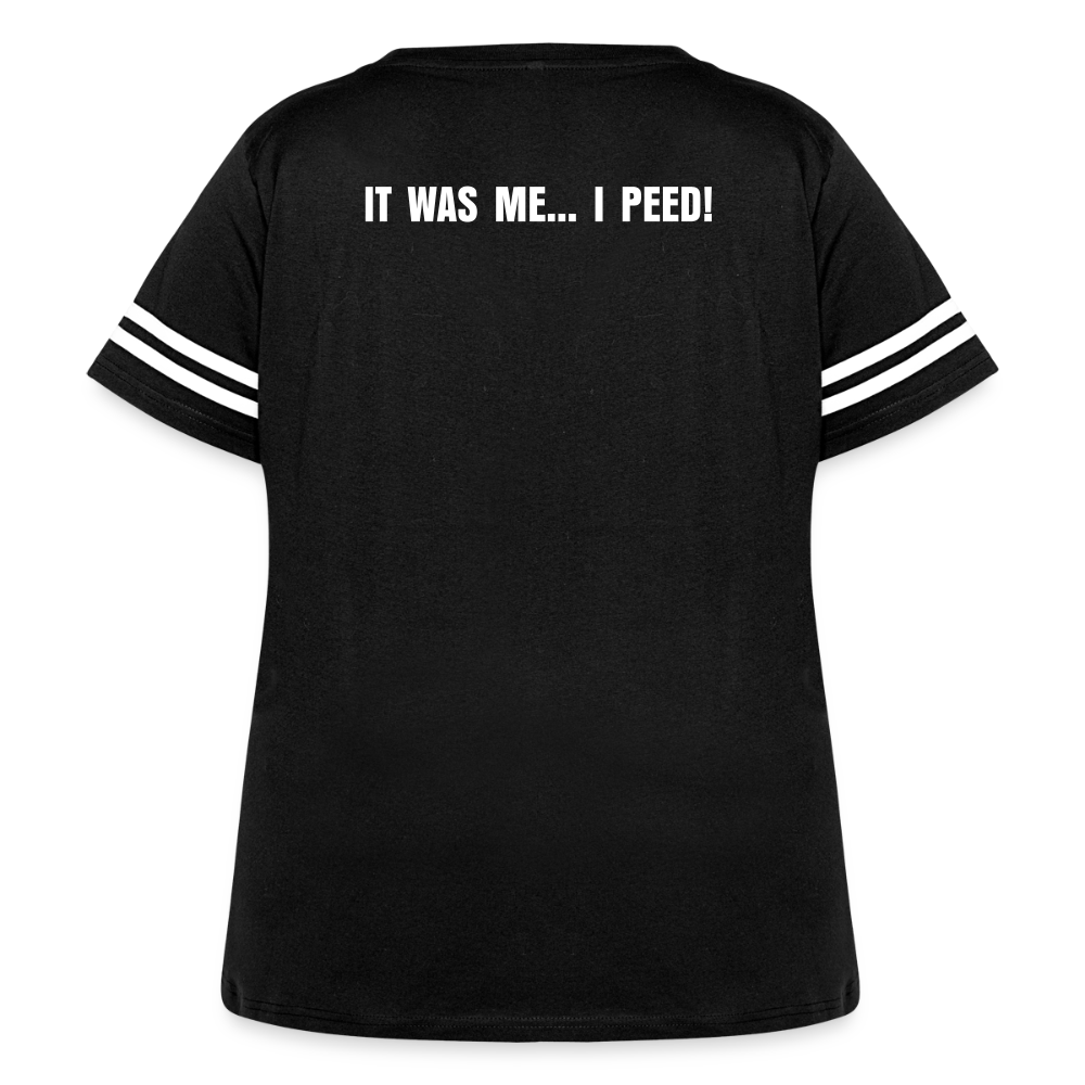It Was Me... by Hoppy Boy Designs Women's Curvy Vintage Sport T-Shirt - black/white