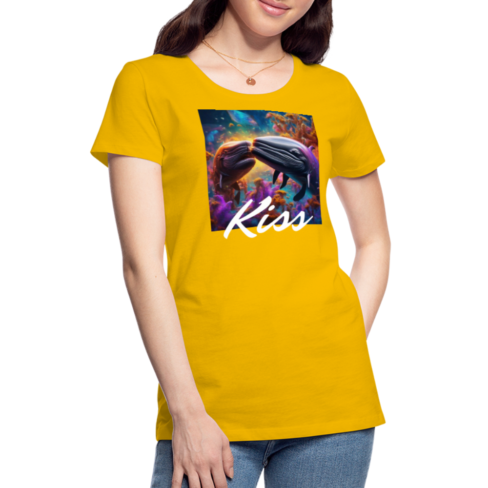 Kiss by Hoppy Boy Designs Women’s Premium T-Shirt - sun yellow