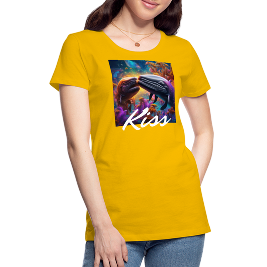Kiss by Hoppy Boy Designs Women’s Premium T-Shirt - sun yellow