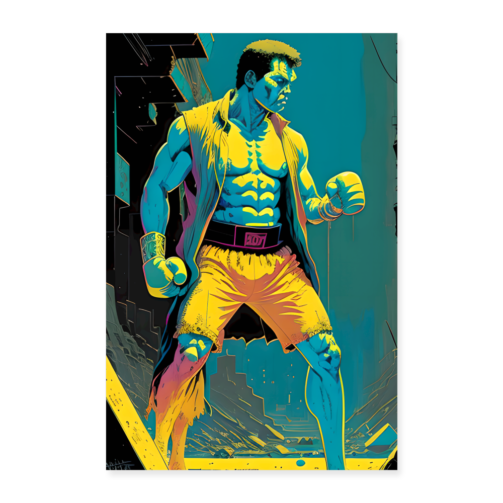 The Fighter by Hoppy Boy Designs Poster 8x12 - white