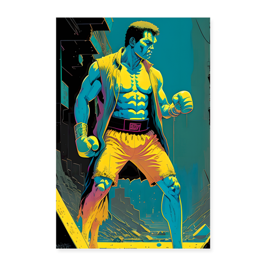 The Fighter by Hoppy Boy Designs Poster 8x12 - white