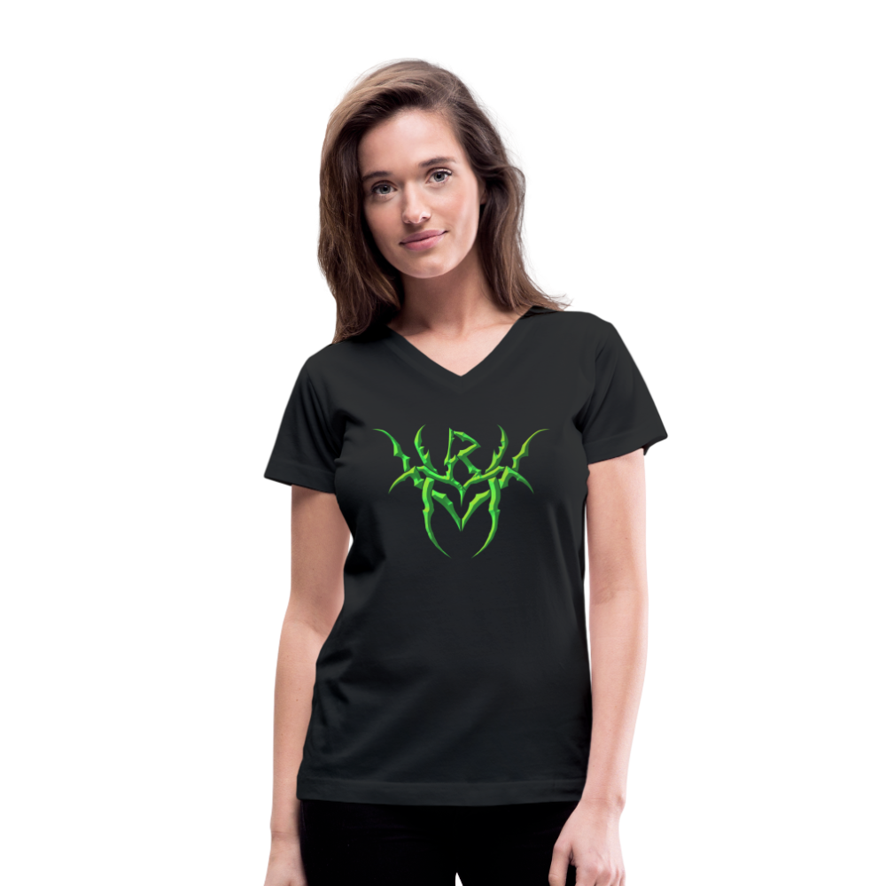 Hoppy Boy Designs Logo/Island Women's V-Neck T-Shirt - black