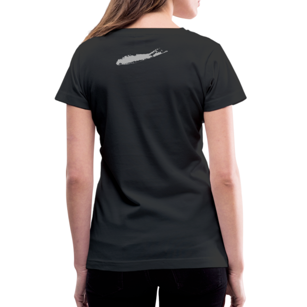 Hoppy Boy Designs Logo/Island Women's V-Neck T-Shirt - black