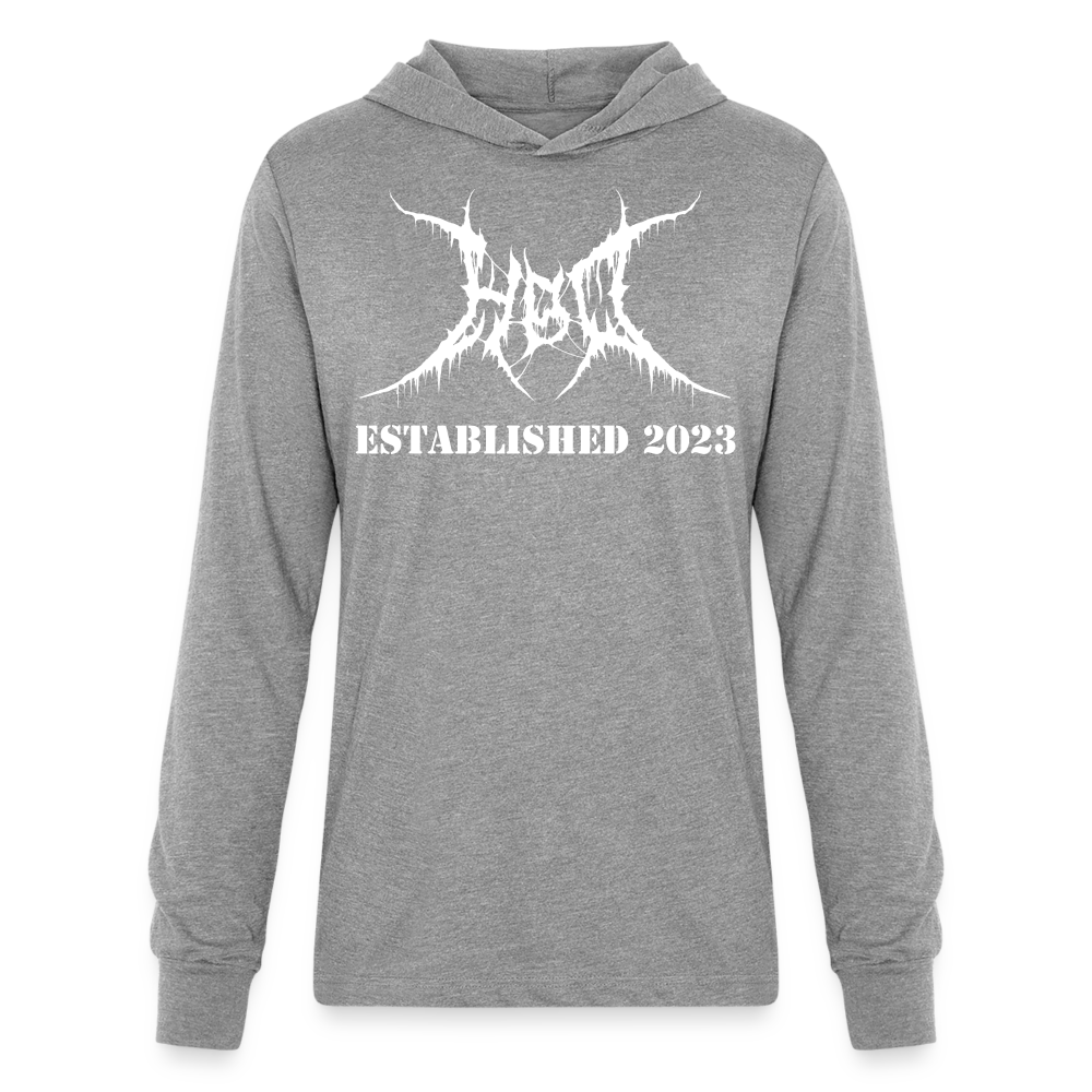 Hoppy Boy Designs Established 2023 Unisex Long Sleeve Hoodie Shirt - heather grey