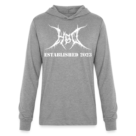 Hoppy Boy Designs Established 2023 Unisex Long Sleeve Hoodie Shirt - heather grey