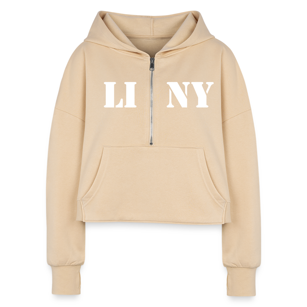 Hoppy Boy Designs LINY Women's Half Zip Hoodie - nude