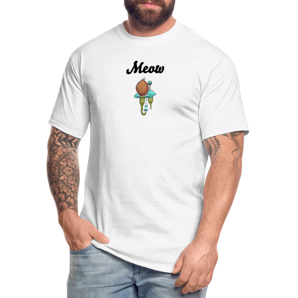 Meow by Hoppy Boy Designs Men's Pump Cover T-Shirt - white