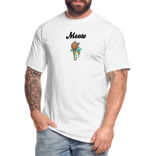 Meow by Hoppy Boy Designs Men's Pump Cover T-Shirt - white