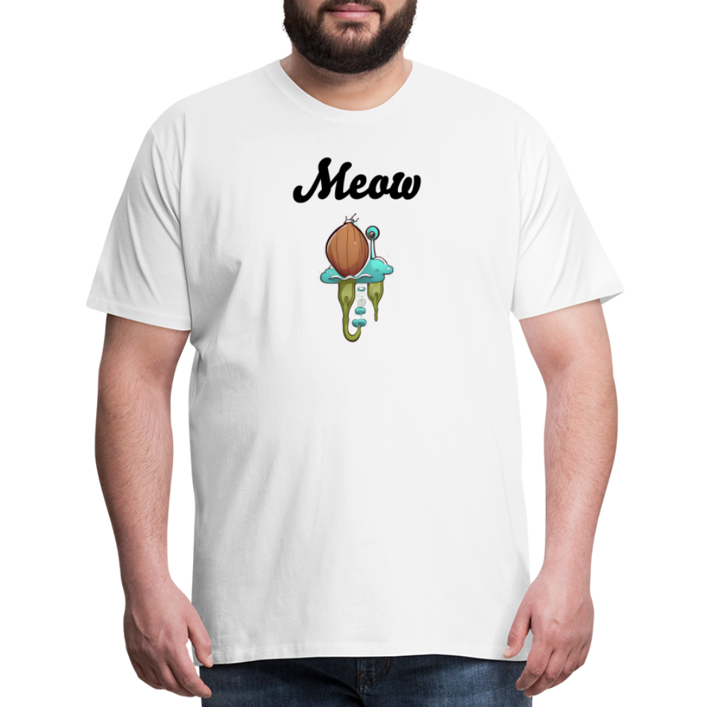 Meow by Hoppy Boy Designs Men's Premium T-Shirt - white