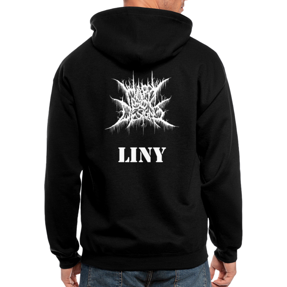 Hoppy Boy Designs Logo/LINY Men's Zip Hoodie - black
